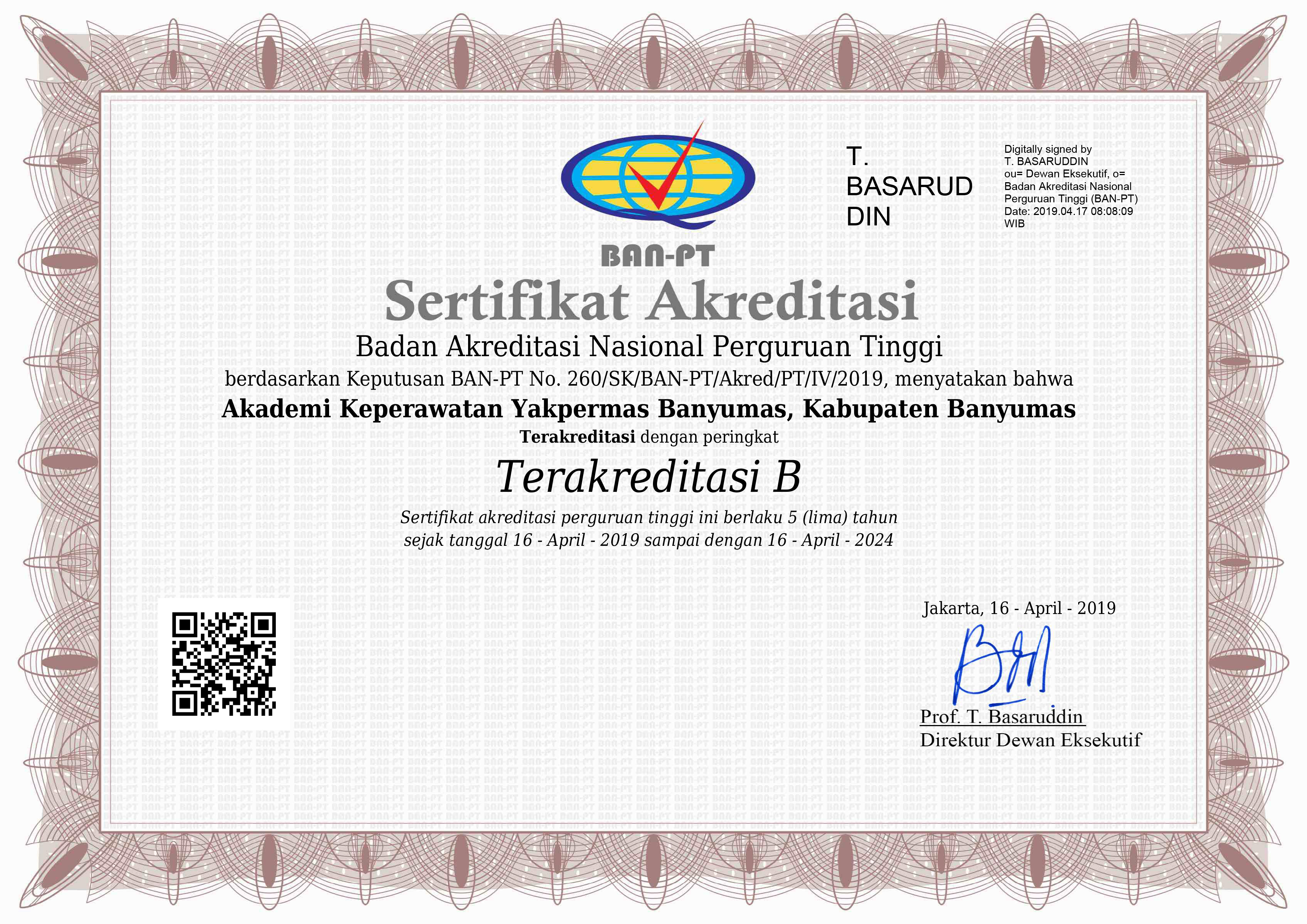 Sertifikat Akreditasi Prodi Akademi Keperawatan Yakpermas banyumas Thn Lulusan 2019 - 2024.jpg